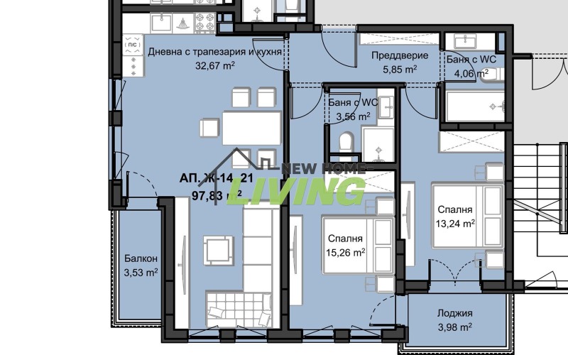 Продава 3-СТАЕН, гр. Пловдив, Христо Смирненски, снимка 2 - Апартаменти - 53122689