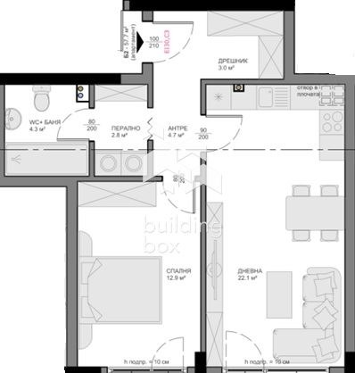Eladó  1 hálószoba Varna , Vladislav Varnencsik 1 , 68 négyzetméter | 90449735 - kép [2]