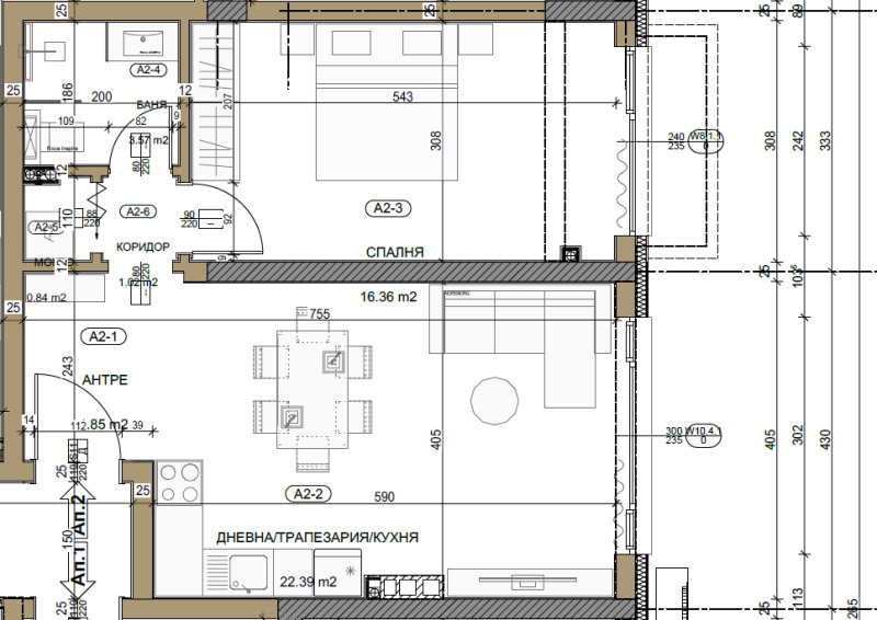 Продаја  1 спаваћа соба Софија , Малинова долина , 64 м2 | 28037919 - слика [5]