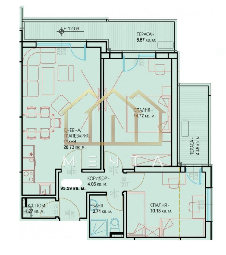 À venda  2 quartos Plovdiv , Kiutchuk Parij , 96 m² | 53384356 - imagem [10]