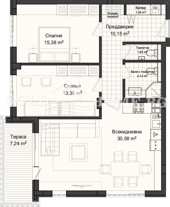 Продава 3-СТАЕН, гр. Пловдив, Гагарин, снимка 5 - Aпартаменти - 47954591