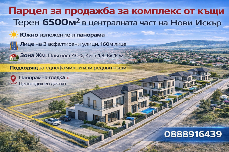 Продава ПАРЦЕЛ в град София, гр. Нови Искър - 6500 кв.м / 488 000 € » 954 445.04 лв., АГЕНЦИЯ 'ТЕМЕНУГА' НЕДВИЖИМИ ИМОТИ
