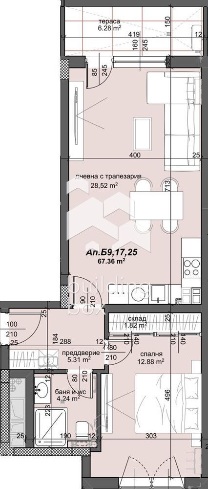 Till salu  1 sovrum Plovdiv , Trakija , 80 kvm | 66306310 - bild [2]
