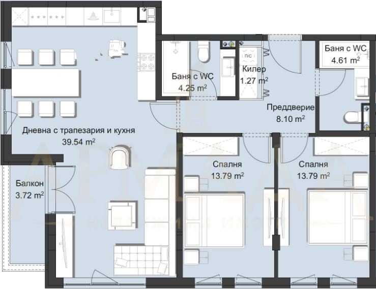 En venta  2 dormitorios Plovdiv , Jristo Smirnenski , 129 metros cuadrados | 80788486 - imagen [4]