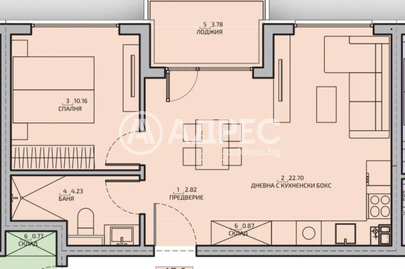 In vendita  1 camera da letto Sofia , Malinova dolina , 51 mq | 81668399
