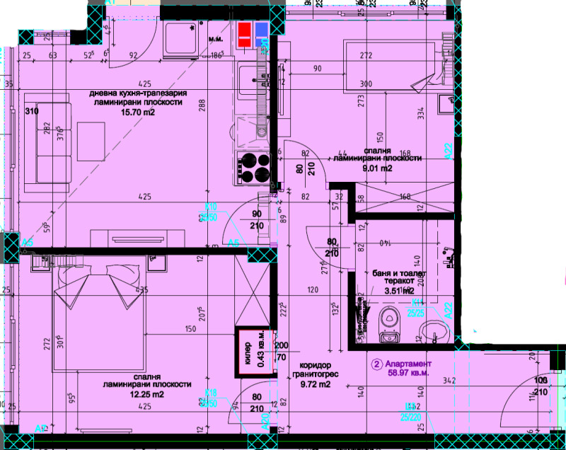 Продается  2 спальни Варна , Аспарухово , 66 кв.м | 12683532