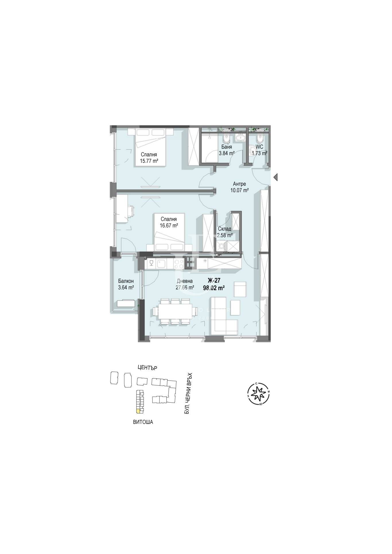 Продава 3-СТАЕН, гр. София, Кръстова вада, снимка 9 - Апартаменти - 53330125