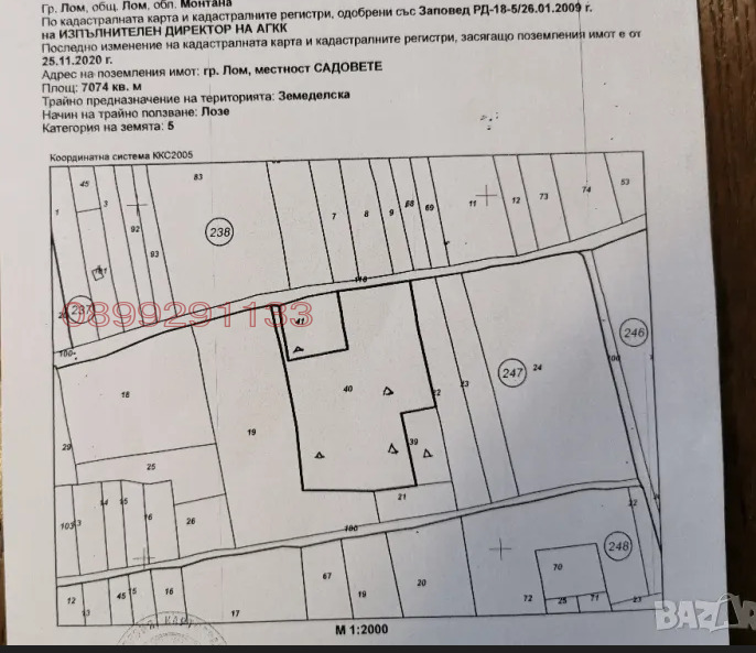 Продава ЗЕМЕДЕЛСКА ЗЕМЯ, гр. Лом, област Монтана, снимка 16 - Земеделска земя - 52780202