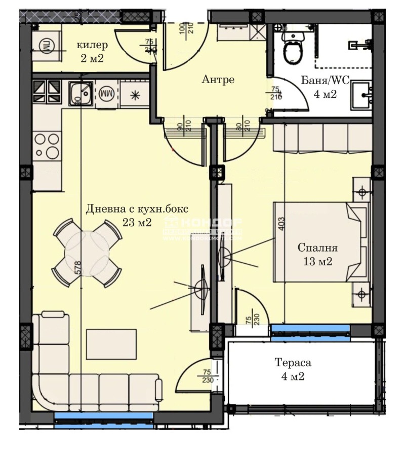 Zu verkaufen  1 Schlafzimmer Plowdiw , Karschijaka , 69 qm | 64302177 - Bild [4]