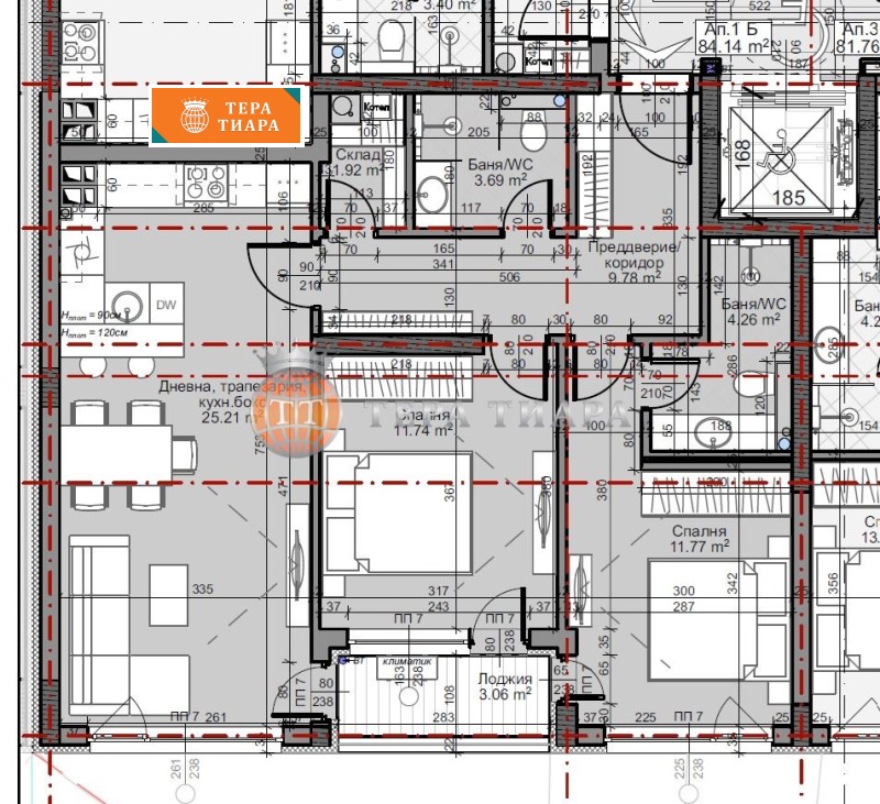 Продава 3-СТАЕН в град София, Младост 4 - 99 кв.м / 232 900 € » 455 512.81 лв., ТЕРА ТИАРА