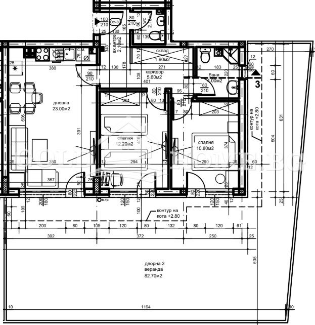 Te koop  2 slaapkamers Plovdiv , Belomorski , 89 m² | 99359506 - afbeelding [5]