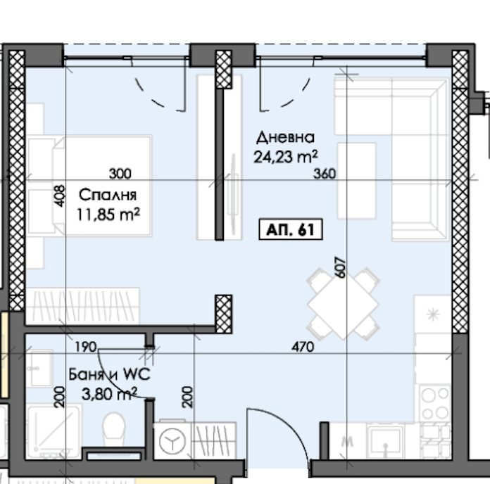 Продава  2-стаен град Пловдив , Тракия , 57 кв.м | 11753889 - изображение [4]