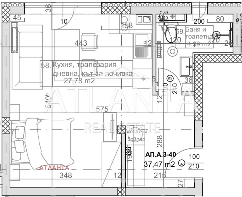 Satılık  1 yatak odası Varna , k.k. Slançev den , 52 metrekare | 57014552 - görüntü [2]