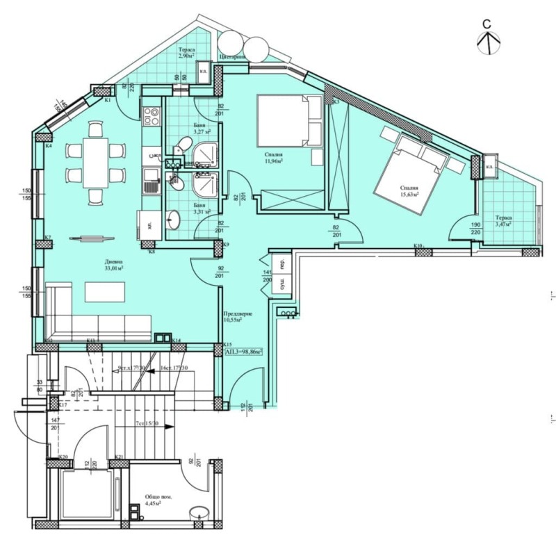 Na prodej  2 ložnice Plovdiv , Proslav , 110 m2 | 42001373 - obraz [12]