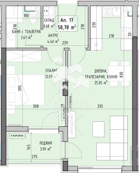 Продава 2-стаен град София Малинова долина - [1] 