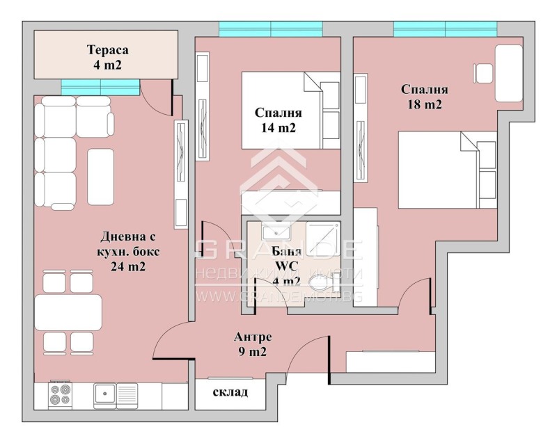 Продаја  2 спаваће собе Пловдив , Тракија , 104 м2 | 23515757 - слика [3]