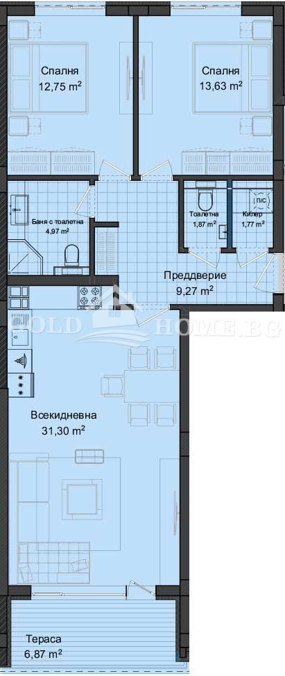 Myytävänä  2 makuuhuonetta Plovdiv , Gagarin , 92 neliömetriä | 42981785 - kuva [4]