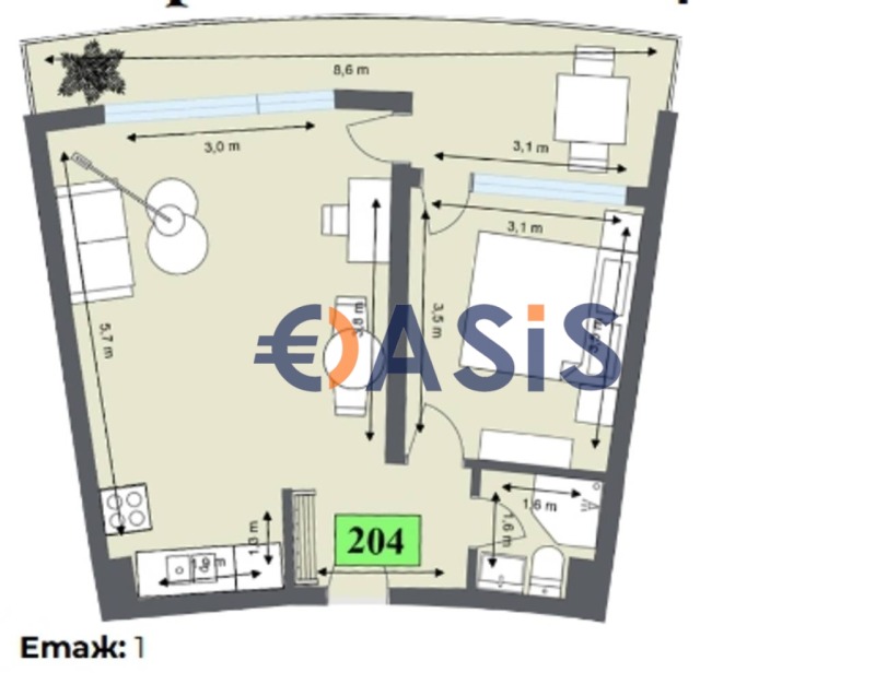 Продава 2-СТАЕН, гр. Обзор, област Бургас, снимка 4 - Апартаменти - 53118493