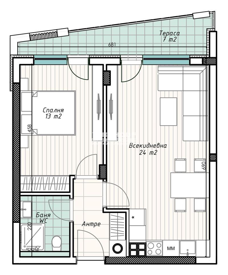 En venta  1 dormitorio Plovdiv , Karshiyaka , 70 metros cuadrados | 51507563 - imagen [2]