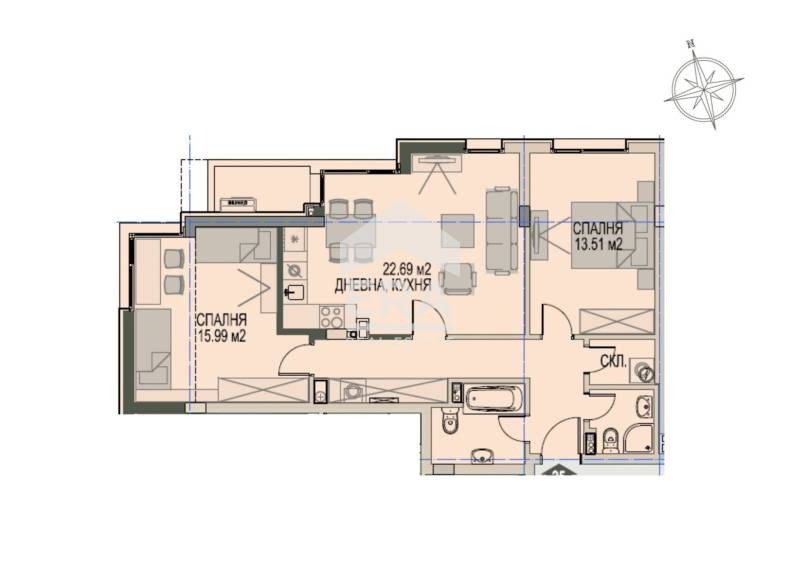 Satılık  2 yatak odası Sofia , Krastova vada , 104 metrekare | 61573918 - görüntü [15]