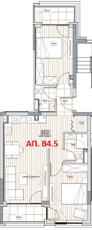 Продается  2 спальни София , Люлин 8 , 118 кв.м | 23097366 - изображение [2]