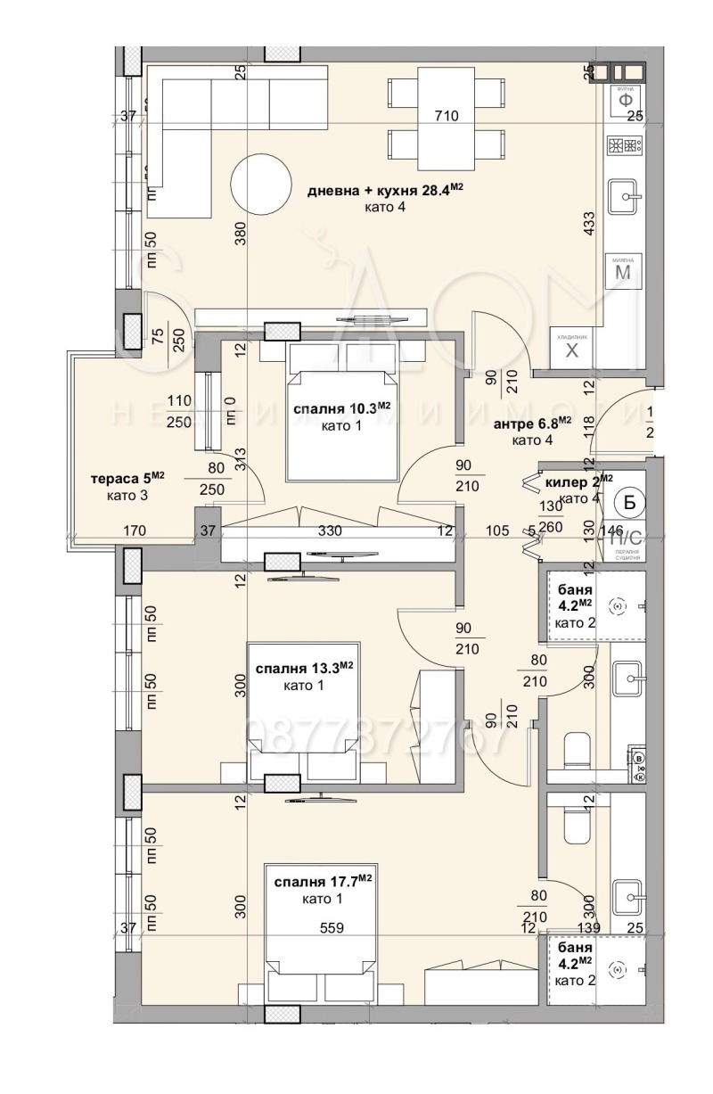 Zu verkaufen  3 Schlafzimmer Stara Zagora , Scheleznik - iztok , 124 qm | 51034122 - Bild [2]