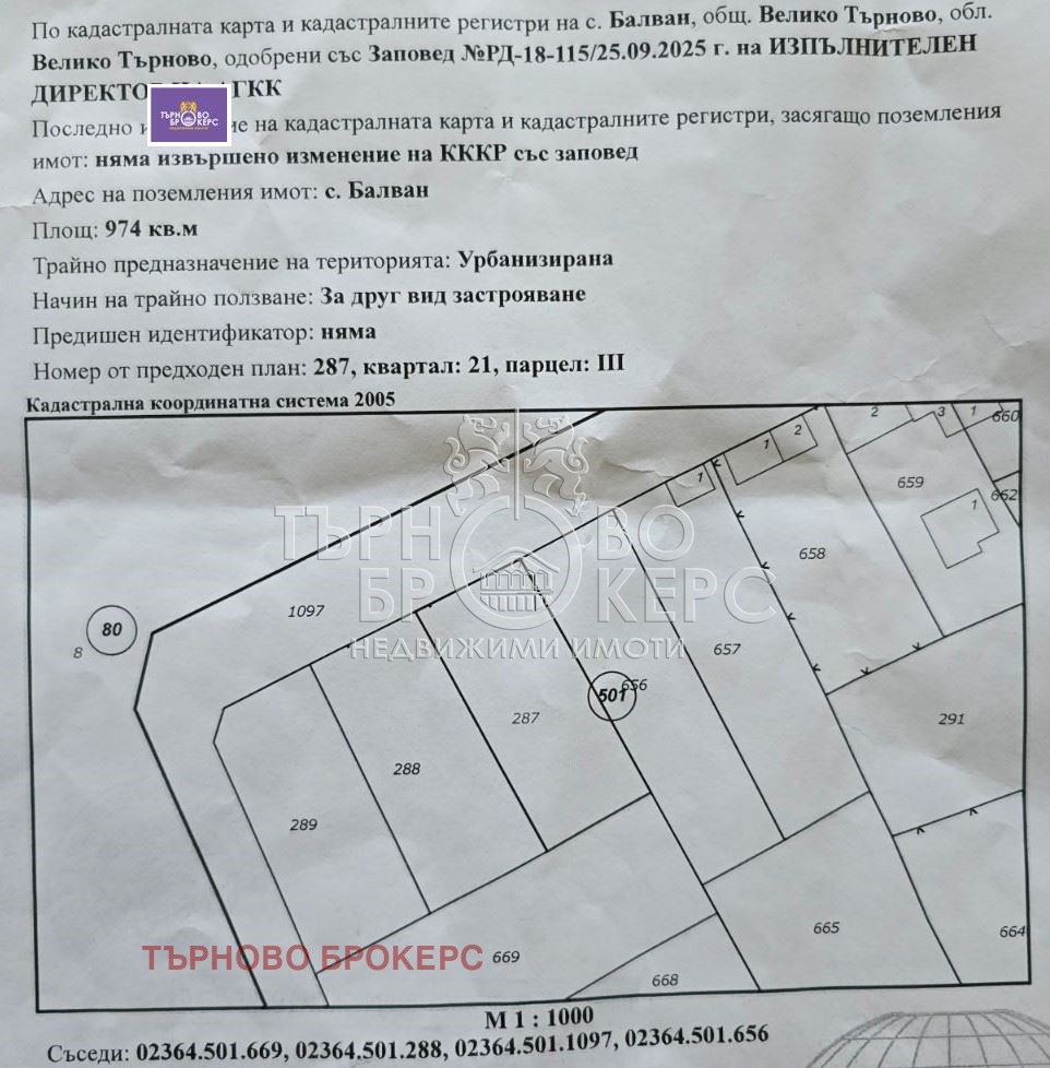 Продава ПАРЦЕЛ, с. Балван, област Велико Търново
