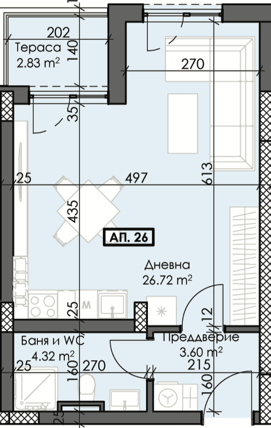 Продава 1-СТАЕН, гр. Пловдив, Тракия, снимка 2 - Aпартаменти - 48278060