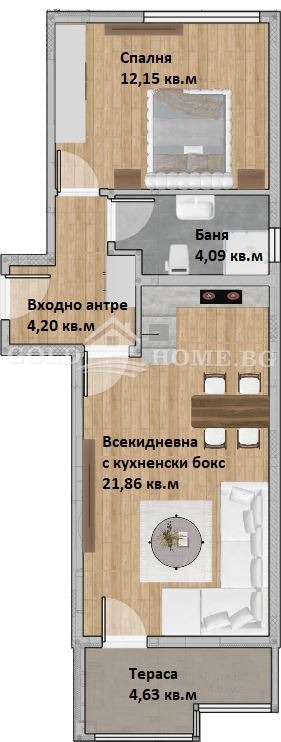 Till salu  1 sovrum Plovdiv , Hristo Smirnenski , 67 kvm | 26301280 - bild [2]