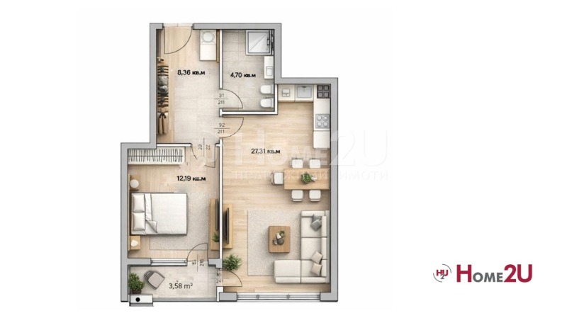 Продава 2-СТАЕН, гр. Пловдив, Христо Смирненски, снимка 8 - Апартаменти - 53165653