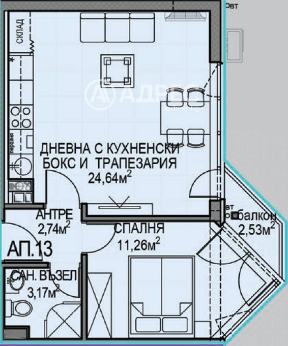 Продава 2-СТАЕН, гр. София, Обеля 2, снимка 4 - Апартаменти - 55923371