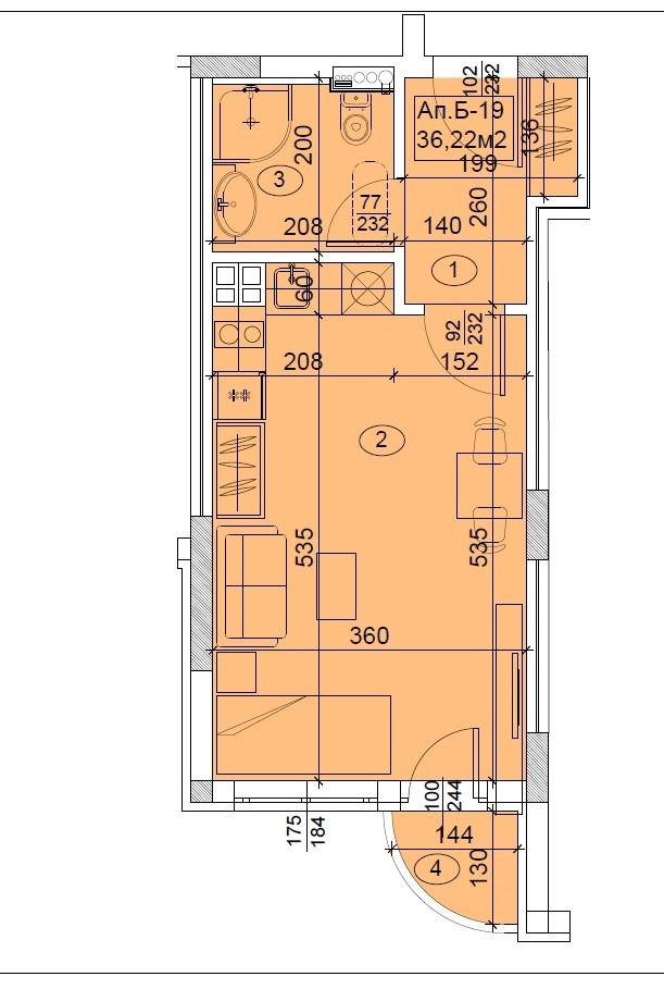 Myytävänä  Studio Sofia , Poligona , 42 neliömetriä | 43907708 - kuva [2]