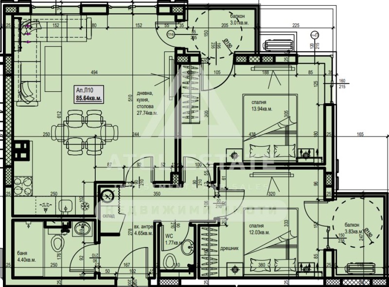 Продава 3-СТАЕН, гр. Пловдив, Южен, снимка 2 - Апартаменти - 53446059