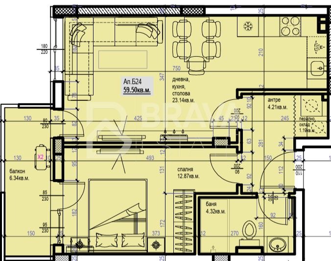 Продава 2-СТАЕН, гр. Пловдив, Коматевски възел, снимка 9 - Апартаменти - 54336496