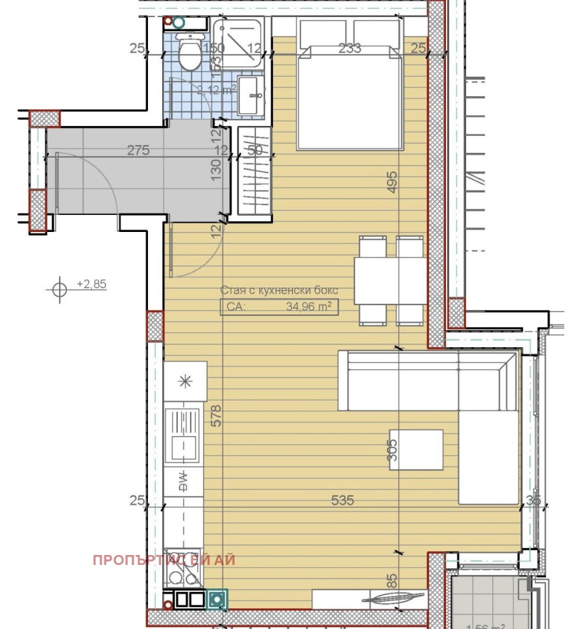 Продава 1-СТАЕН, гр. София, м-т Гърдова глава, снимка 8 - Апартаменти - 53412318