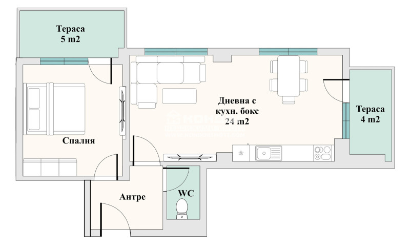 Na sprzedaż  1 sypialnia Plowdiw , Trakija , 71 mkw | 73518347 - obraz [4]