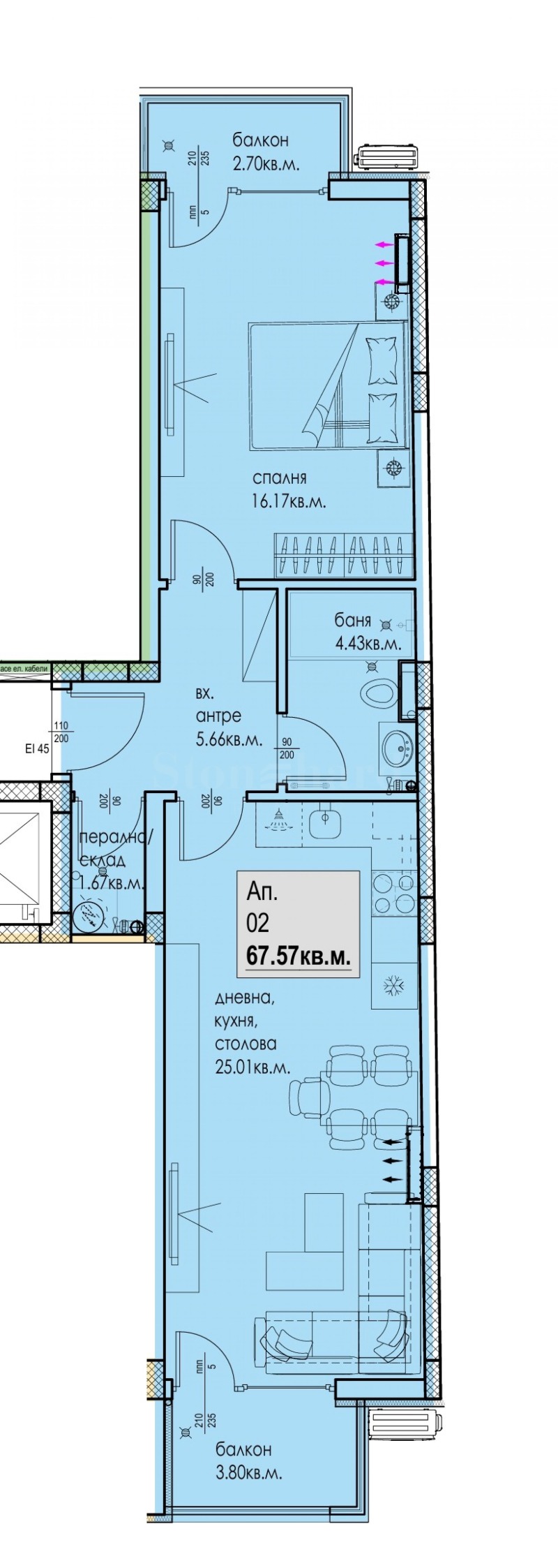 Продава 2-СТАЕН, гр. Пловдив, Кючук Париж, снимка 7 - Апартаменти - 53107688
