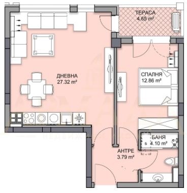 À venda  1 quarto Plovdiv , Gagarin , 73 m² | 88602261 - imagem [4]