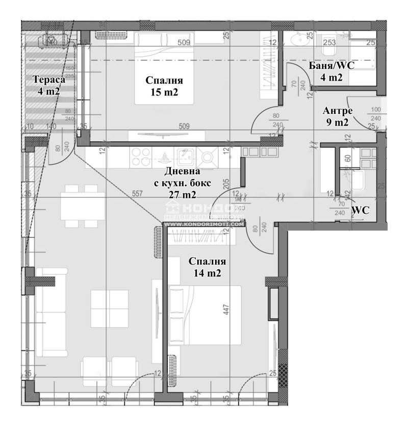 Eladó  2 hálószobás Plovdiv , Karsijaka , 103 négyzetméter | 73153164 - kép [2]