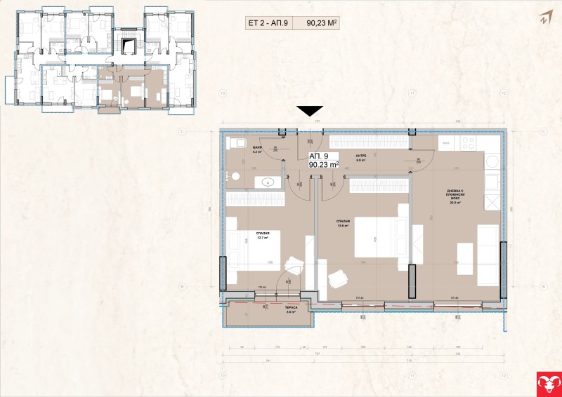 Продава 3-СТАЕН, гр. Кърджали, Байкал, снимка 2 - Апартаменти - 53099381
