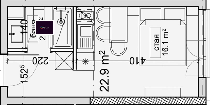 En venta  Estudio Varna , Vladislav Varnenchik 1 , 26 metros cuadrados | 54452730 - imagen [5]