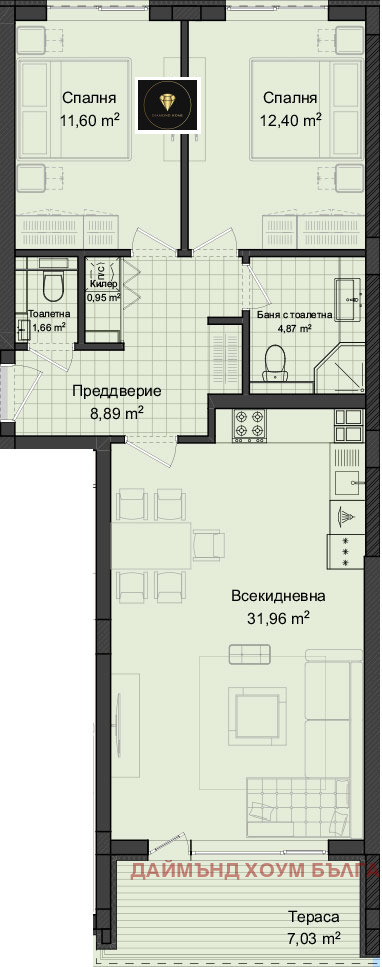 Продаја  2 спаваће собе Пловдив , Гагарин , 108 м2 | 20027993 - слика [2]