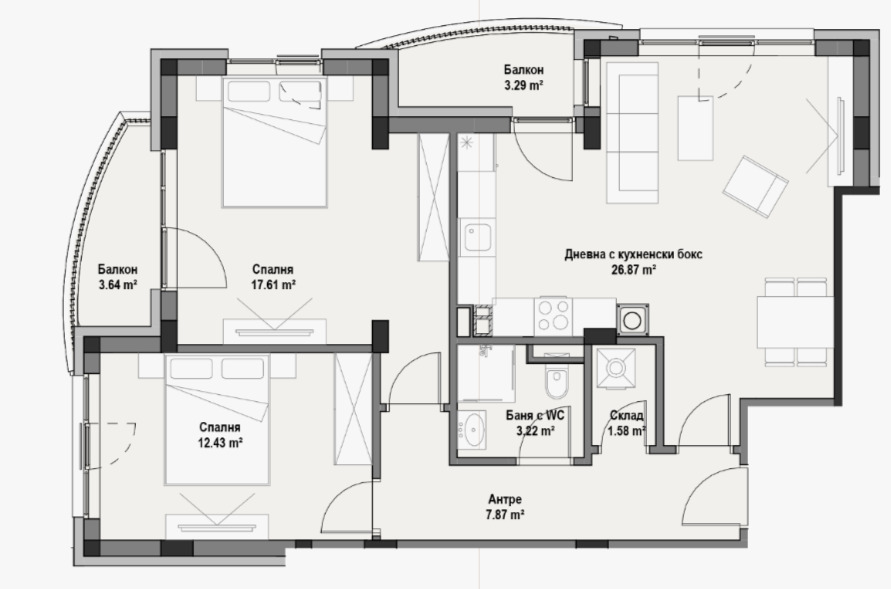 Продава 3-СТАЕН, гр. София, Витоша, снимка 3 - Апартаменти - 52628609
