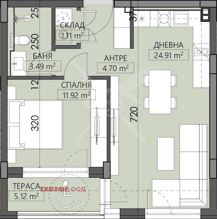 Eladó  1 hálószoba Plovdiv , Mladezski Halm , 70 négyzetméter | 99406963