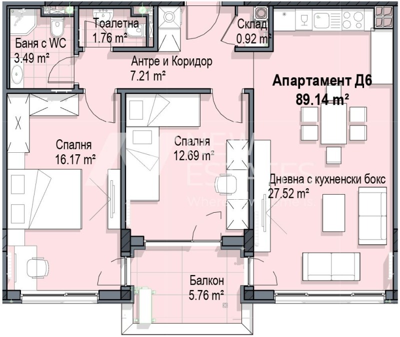 En venta  2 dormitorios Sofia , Krastova vada , 107 metros cuadrados | 20086258 - imagen [6]