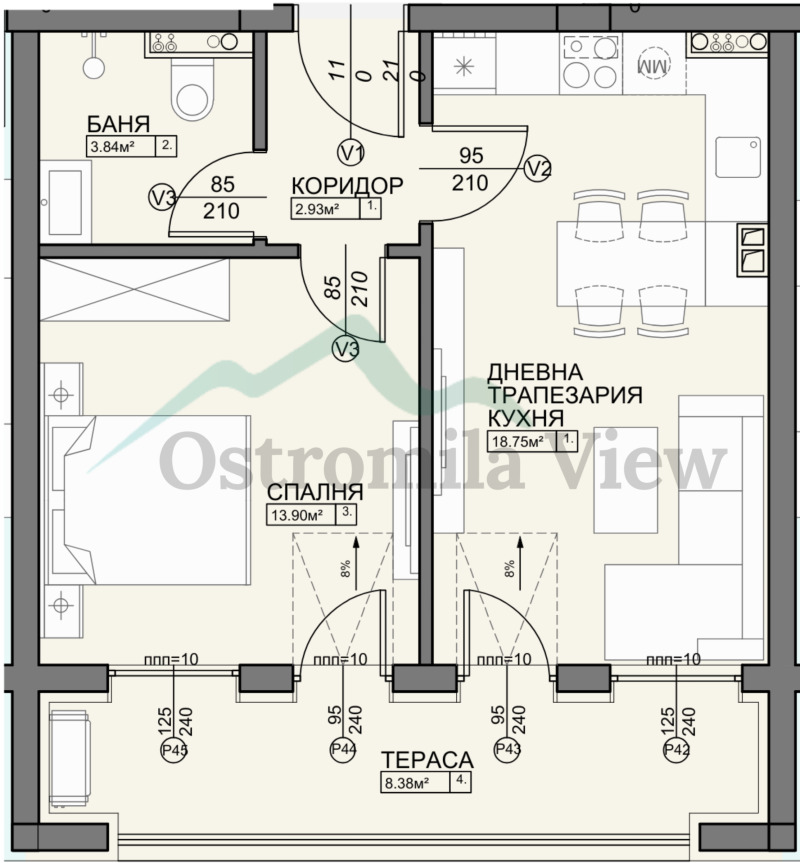 Продава 2-СТАЕН, гр. Пловдив, Остромила, снимка 2 - Апартаменти - 52547581