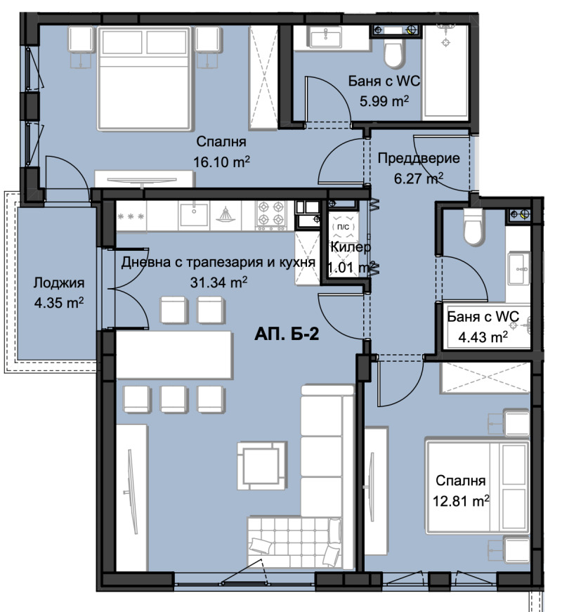 Продаја  2 спаваће собе Пловдив , Христо Смирненски , 122 м2 | 43299520 - слика [7]