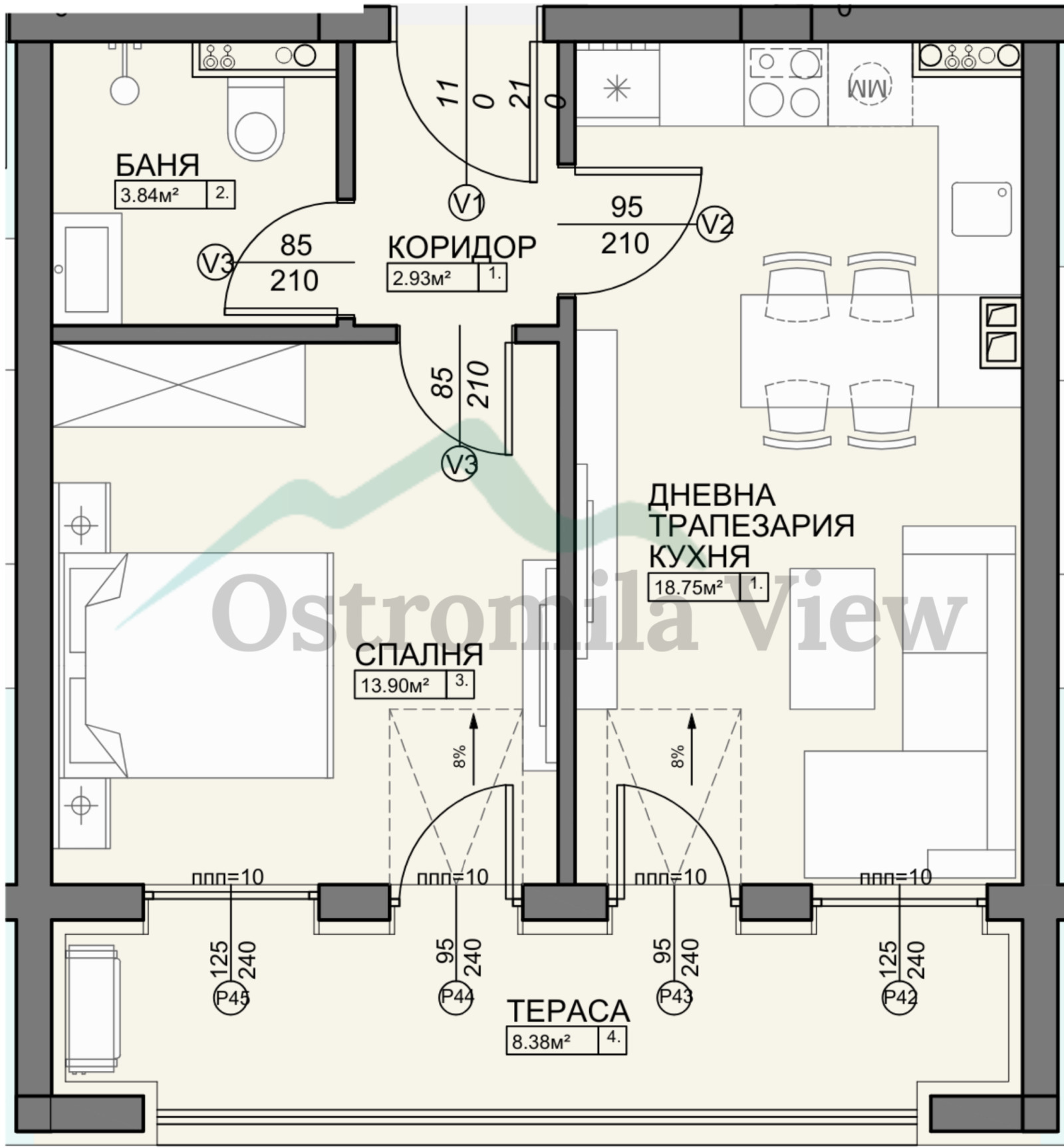 Продава 2-СТАЕН, гр. Пловдив, Остромила, снимка 3 - Апартаменти - 55259529