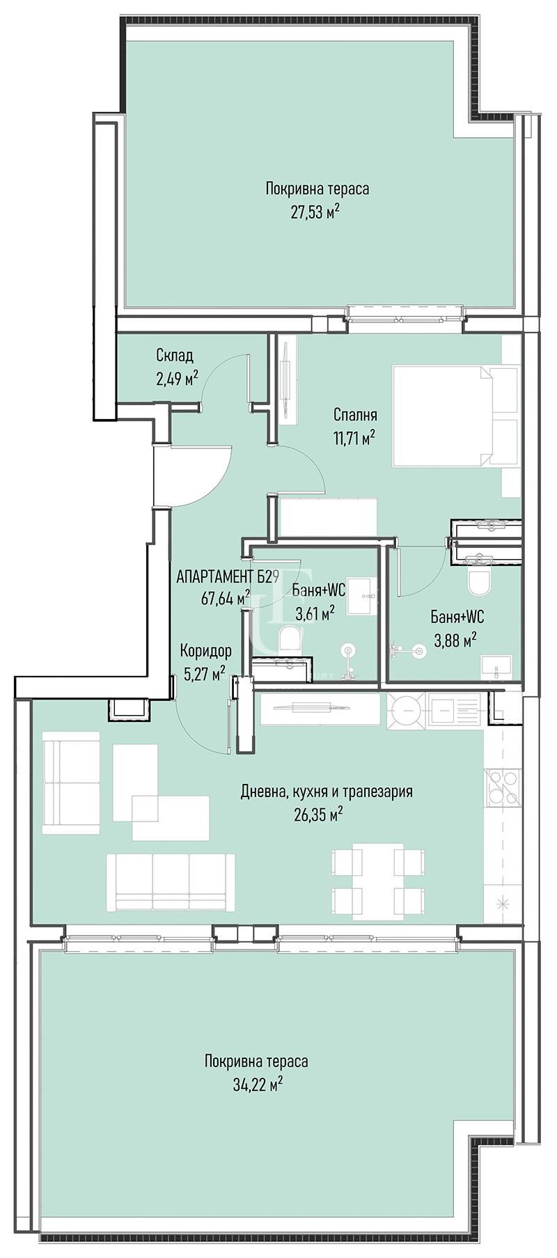 Продава 2-СТАЕН, гр. София, Младост 4, снимка 9 - Апартаменти - 53639857