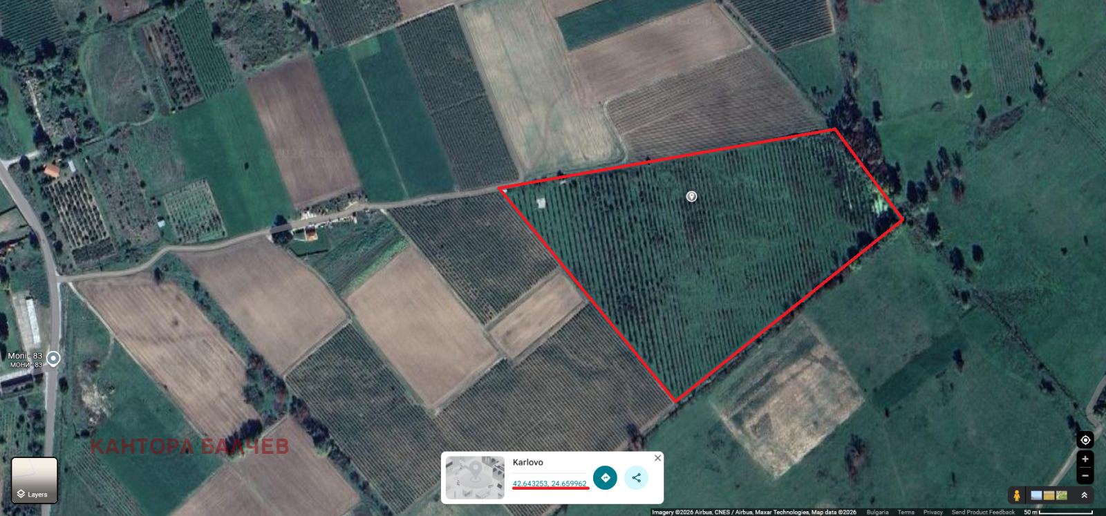 Продава ЗЕМЕДЕЛСКА ЗЕМЯ, с. Богдан, област Пловдив, снимка 4 - Земеделска земя - 53412429